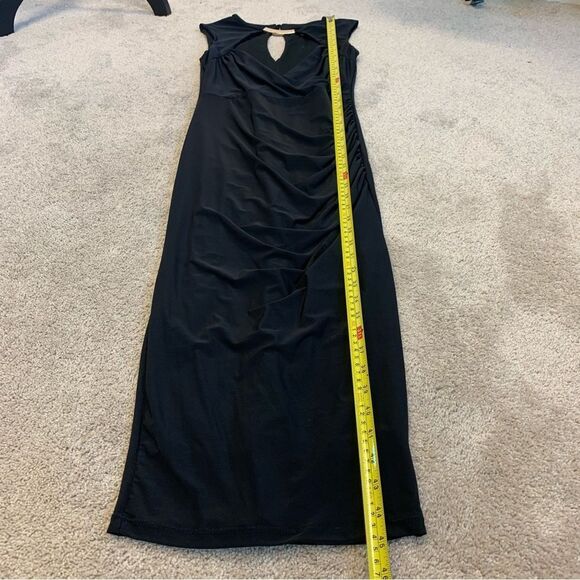 HOT miami styles black ruched sweetheart gold choker bodycon cocktail dress Sz M - Picture 14 of 15